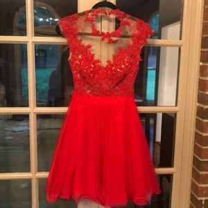 Red Mac Duggal party/cocktail dress